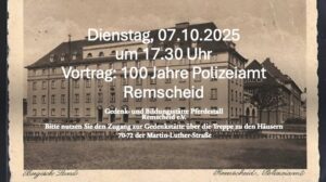 Mehr über den Artikel erfahren Vortrag 100 Jahre Polizeiamt Remscheid