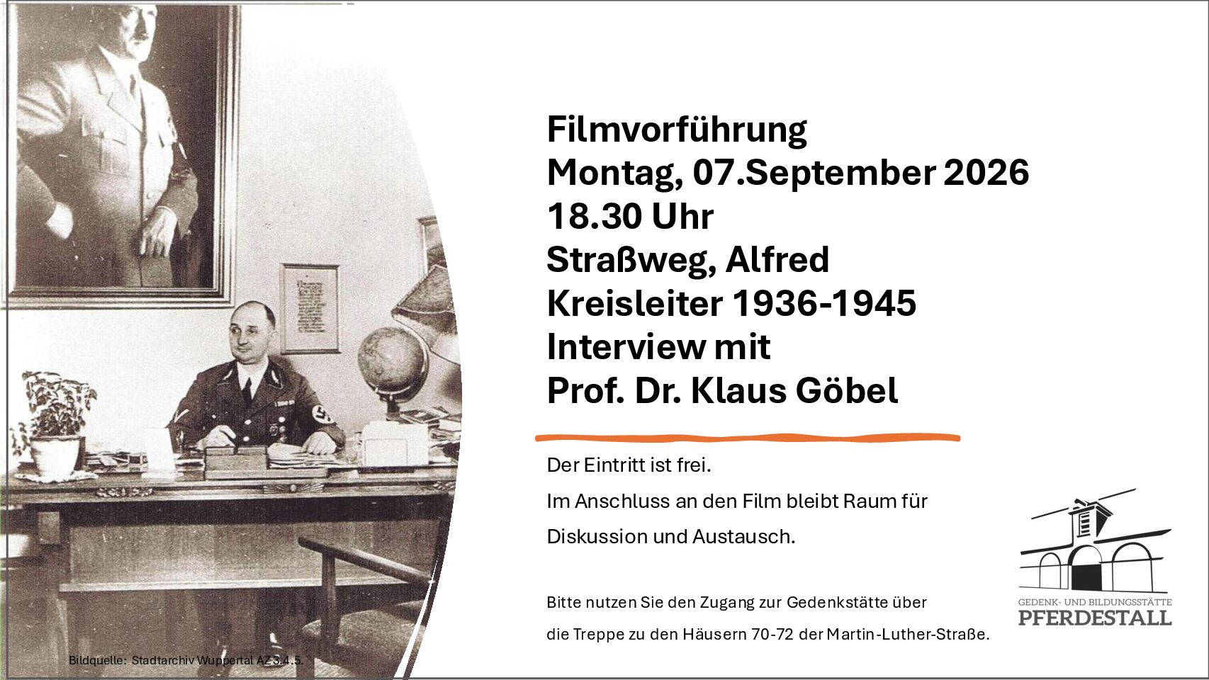 Du betrachtest gerade Filmvorführung Alfred Straßweg – Kreisleiter 1936–1945